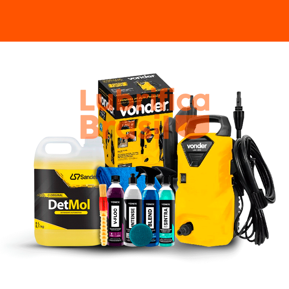 Kit Lavadora De Alta Pressão + Kit limpeza total Vonixx + Detmol 5L