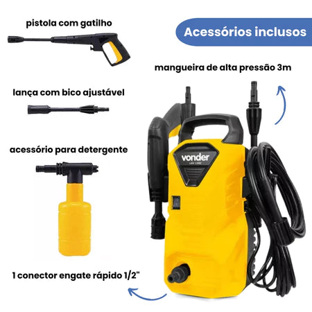 Kit Lavadora De Alta Pressão + Kit limpeza total Vonixx + Detmol 5L